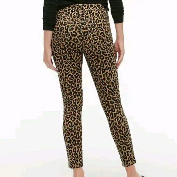 J. Crew Leopard 9" High Rise Skinny Button Fly Jean Size 28 - Picture 11 of 11